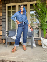Vanessa cuffed cropped straight leg jeans